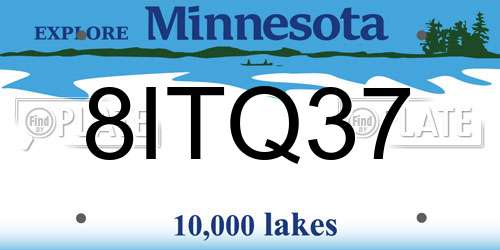 8ITQ37 Minnesota License Plate