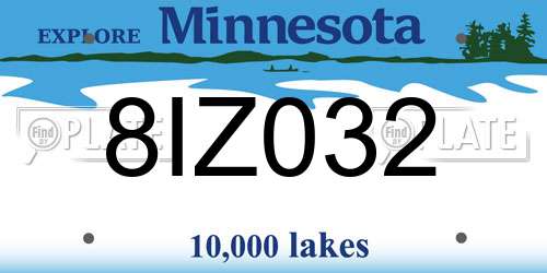 8IZ032 Minnesota License Plate