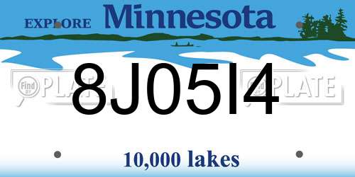 8J05I4 Minnesota License Plate
