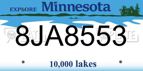 8JA8553 Minnesota License Plate