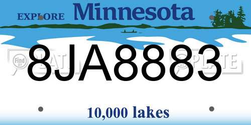 8JA8883 Minnesota License Plate
