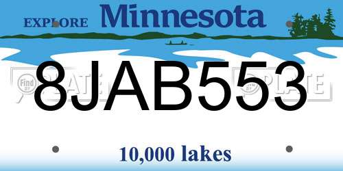8JAB553 Minnesota License Plate