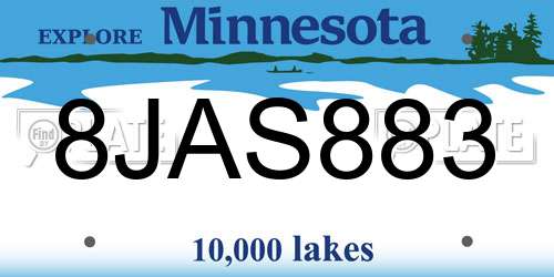 8JAS883 Minnesota License Plate