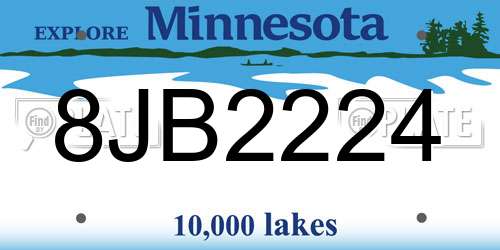 8JB2224 Minnesota License Plate