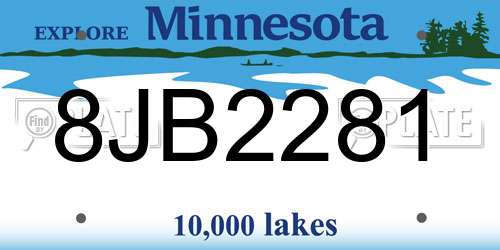 8JB2281 Minnesota License Plate