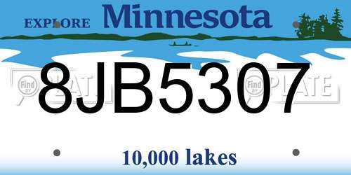 8JB5307 Minnesota License Plate