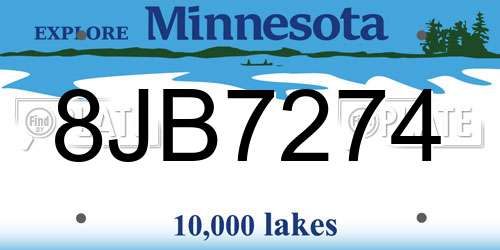 8JB7274 Minnesota License Plate