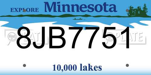 8JB7751 Minnesota License Plate