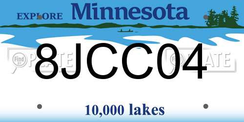 8JCC04 Minnesota License Plate
