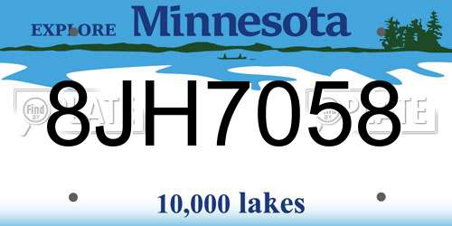8JH7058 Minnesota License Plate