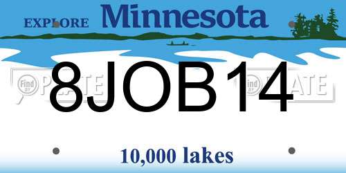 8JOB14 Minnesota License Plate