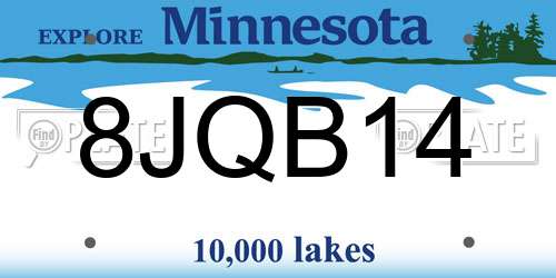 8JQB14 Minnesota License Plate
