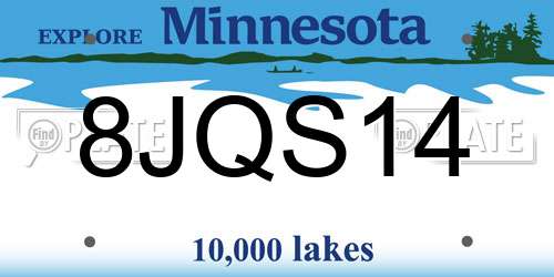 8JQS14 Minnesota License Plate