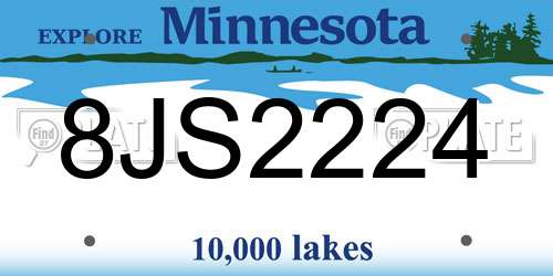 8JS2224 Minnesota License Plate