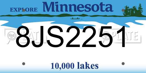 8JS2251 Minnesota License Plate