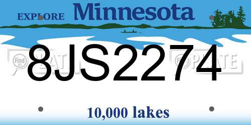 8JS2274 Minnesota License Plate