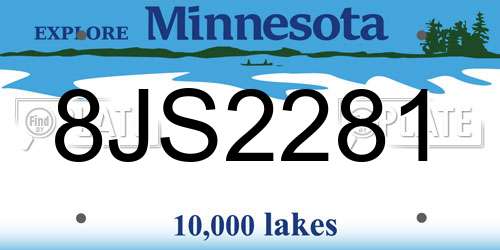 8JS2281 Minnesota License Plate