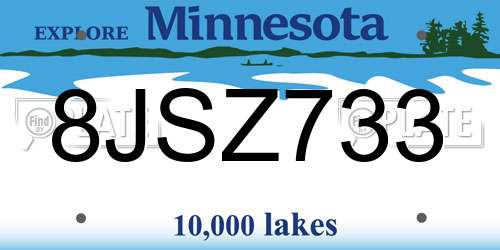8JSZ733 Minnesota License Plate