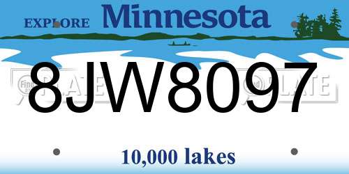 8JW8097 Minnesota License Plate