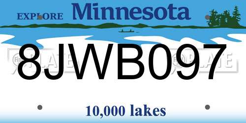 8JWB097 Minnesota License Plate