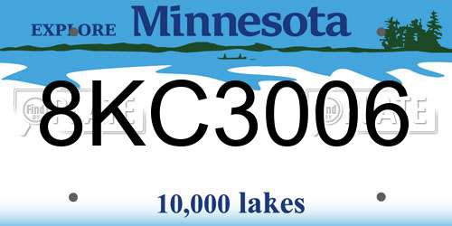 8KC3006 Minnesota License Plate