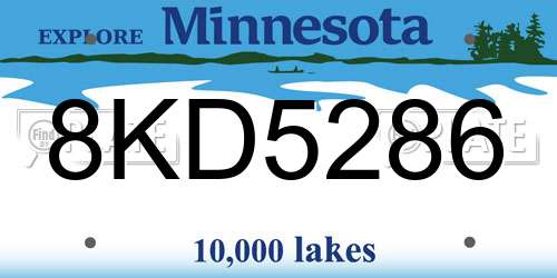 8KD5286 Minnesota License Plate