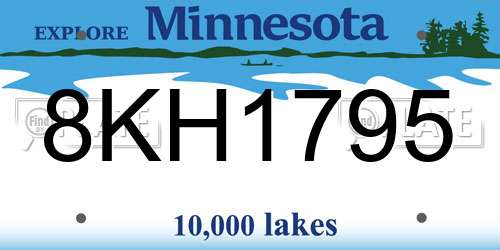 8KH1795 Minnesota License Plate