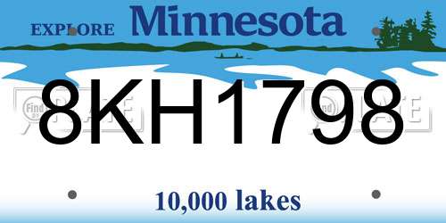 8KH1798 Minnesota License Plate