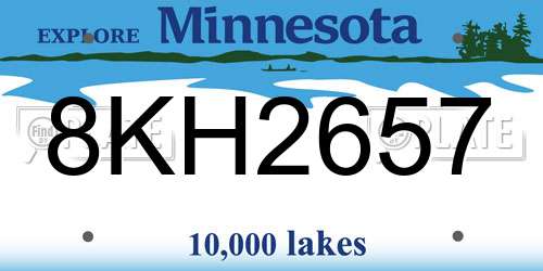 8KH2657 Minnesota License Plate