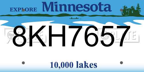 8KH7657 Minnesota License Plate
