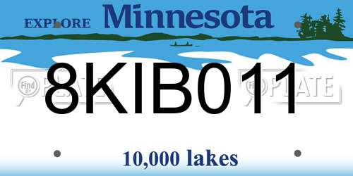 8KIB011 Minnesota License Plate