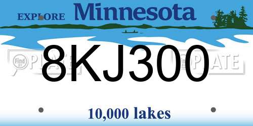 8KJ300 Minnesota License Plate