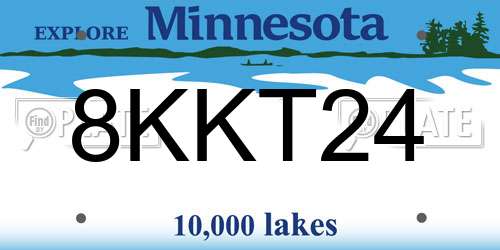 8KKT24 Minnesota License Plate