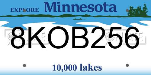 8KOB256 Minnesota License Plate