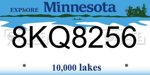 8KQ8256 Minnesota License Plate