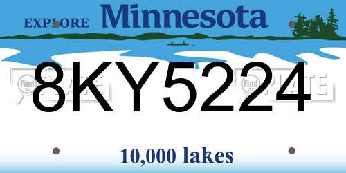 8KY5224 Minnesota License Plate