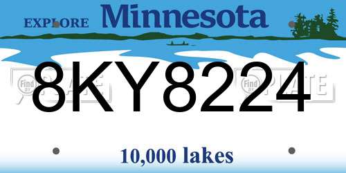 8KY8224 Minnesota License Plate