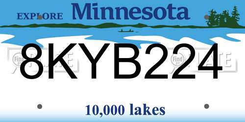 8KYB224 Minnesota License Plate