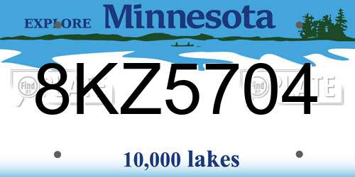 8KZ5704 Minnesota License Plate