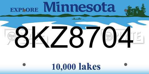 8KZ8704 Minnesota License Plate