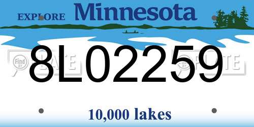 8L02259 Minnesota License Plate