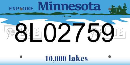8L02759 Minnesota License Plate