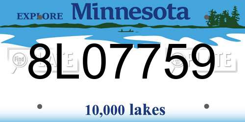 8L07759 Minnesota License Plate