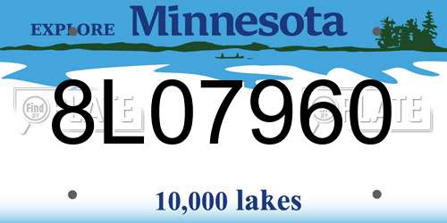 8L07960 Minnesota License Plate