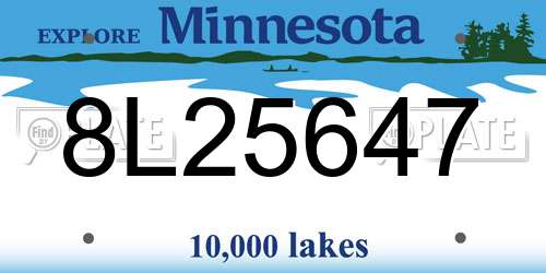 8L25647 Minnesota License Plate