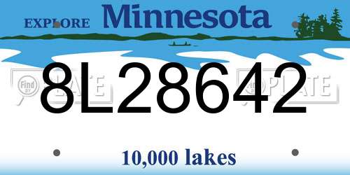8L28642 Minnesota License Plate