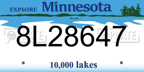 8L28647 Minnesota License Plate