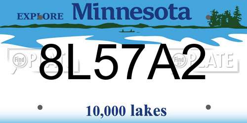 8L57A2 Minnesota License Plate