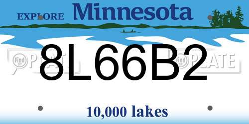 8L66B2 Minnesota License Plate