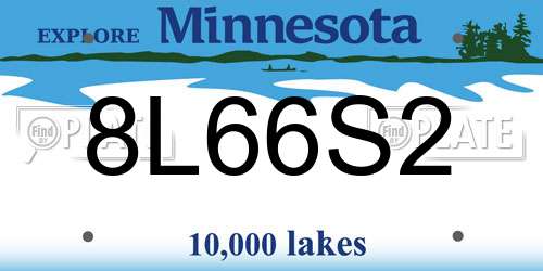 8L66S2 Minnesota License Plate